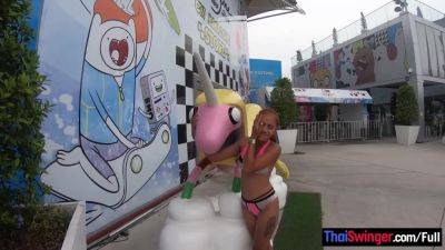 Big ass Thai amateur girlfriend waterpark fun and sex at home after - hotmovs.com - Thailand