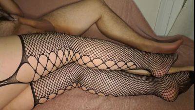 Amateur Wife In Fishnet Stockings Gives A Ruined Orgasm Handjob - hclips.com