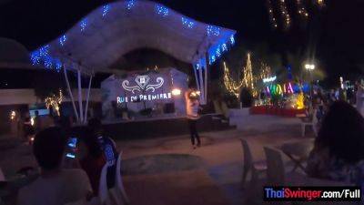 Amateur couple watches a fire show and has hot sex once back in the hotel - hotmovs.com - Thailand