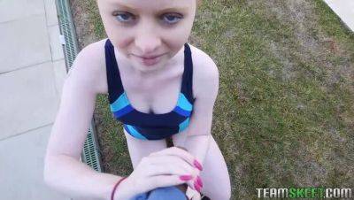 Ruby Red's Amateur Outdoor POV: White Water Throat Action - veryfreeporn.com